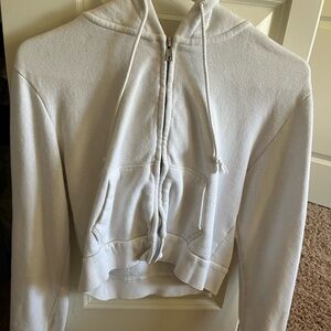 White Pacsun Cropped Zip up